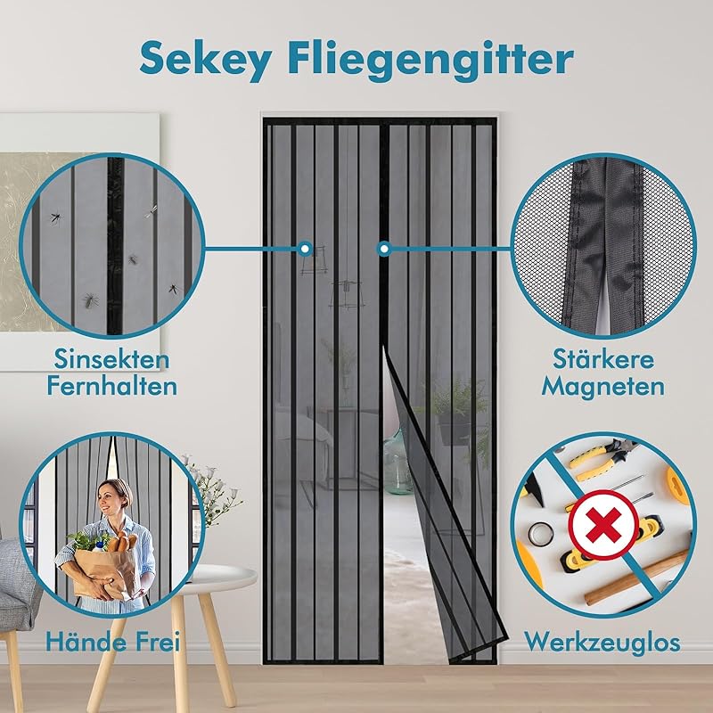 SEKEY Magnet-Moskitonetz für Türen
