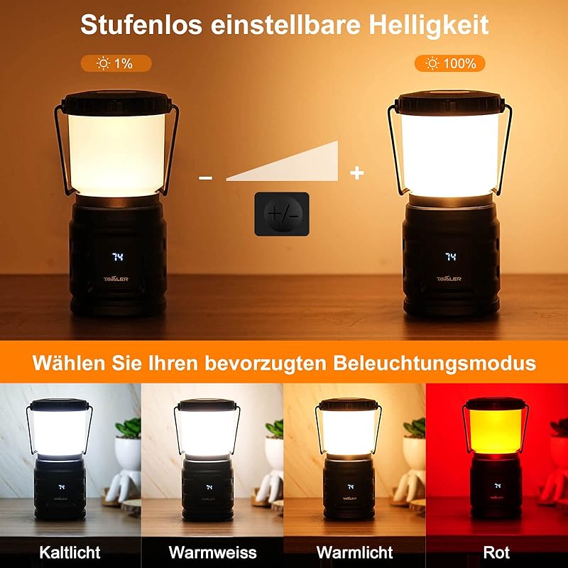 TAVALER Zusammenklappbare Camping Laterne
